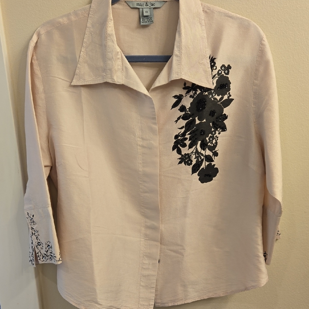 mac & jac Blush Pink Floral Blouse